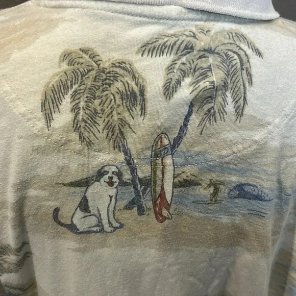 Vintage 🐾Big Dog Hawaiian Polo Shirt XL All Over Print - Picture 7 of 9